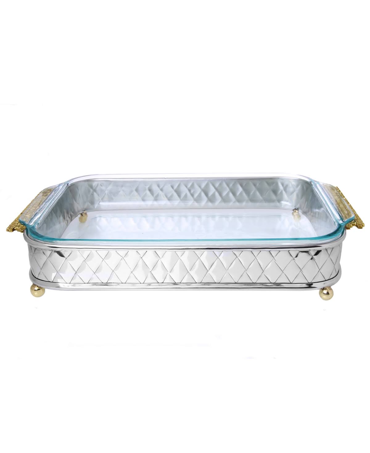 Rectangular Pyrex Holder with Mosaic Handles D603