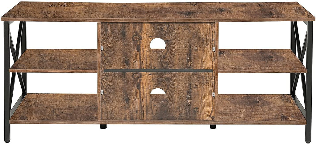 Rustic Brown TV Stand with 6 Storage Shelves E43747