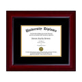 Single Diploma Frame with Double Matting for 10x22 x 8x22 Tall Diploma with Mahogany Frame D3326