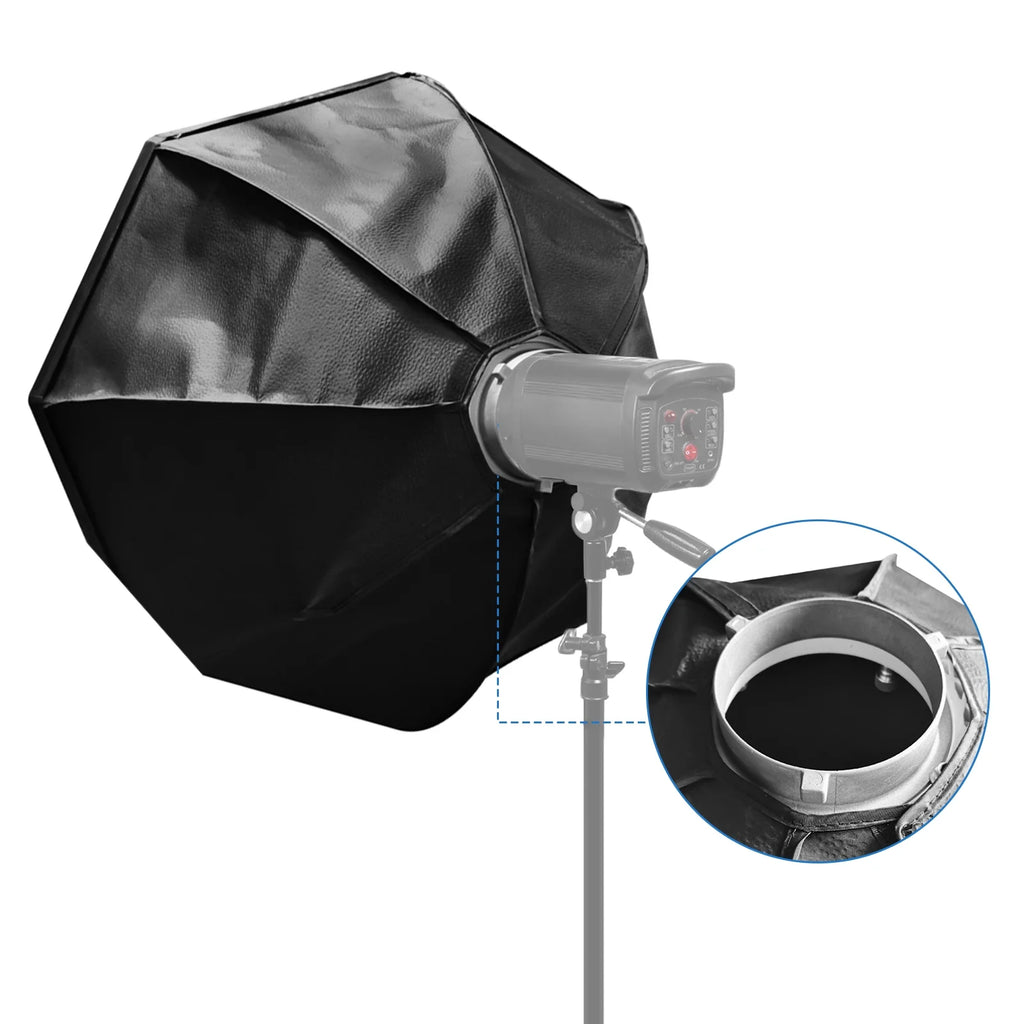 Foldable Octagon Softbox with Bowens Mount 8 Support Rods Soft Cloth & Carrying Bag U88190