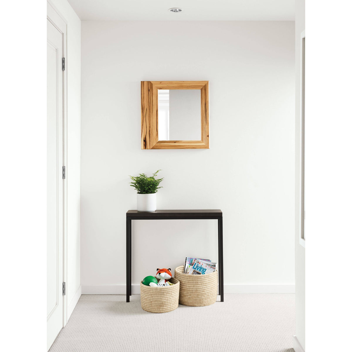 Smoke Tempered Glass Console Table with Graphite Base P569792
