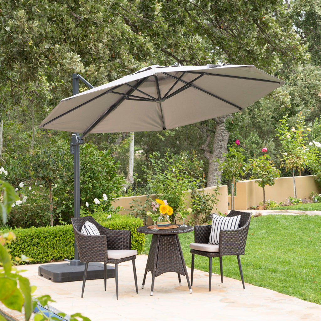 Gray and Black Cantilever Canopy Umbrella Z691