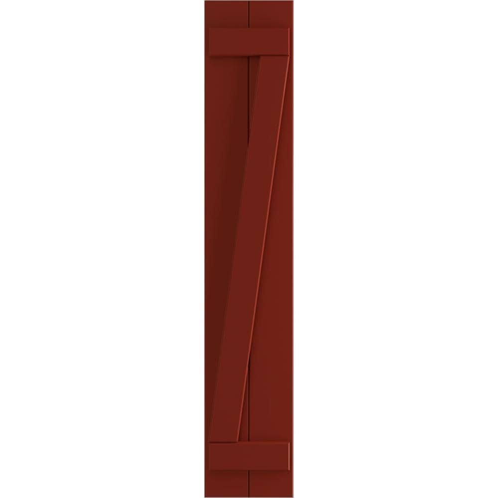 10-3/4x22 x 26x22 PVC Board and Batten Shutters, Pepper Red (Per Pair) E199