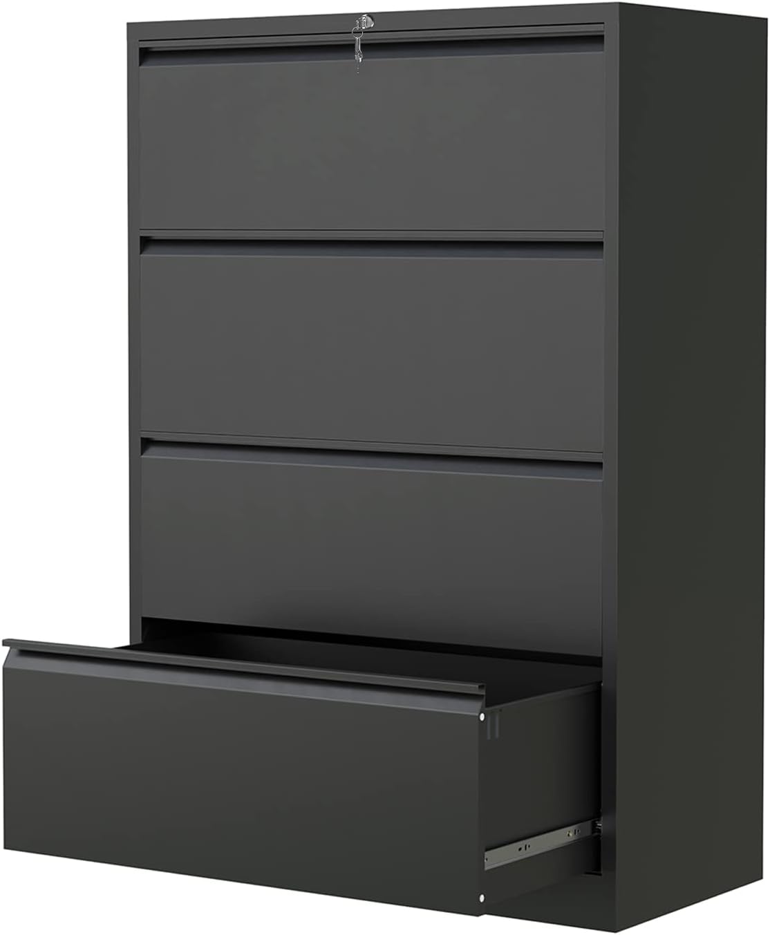 4 Drawer Metal Lateral File Cabinet with Lock O106464