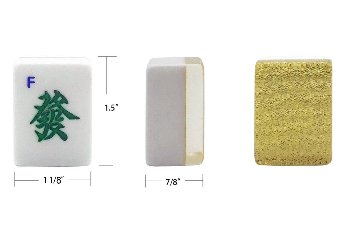 144 Numbered Acrylic Mahjong Tiles with Carrying Travel Case I704674