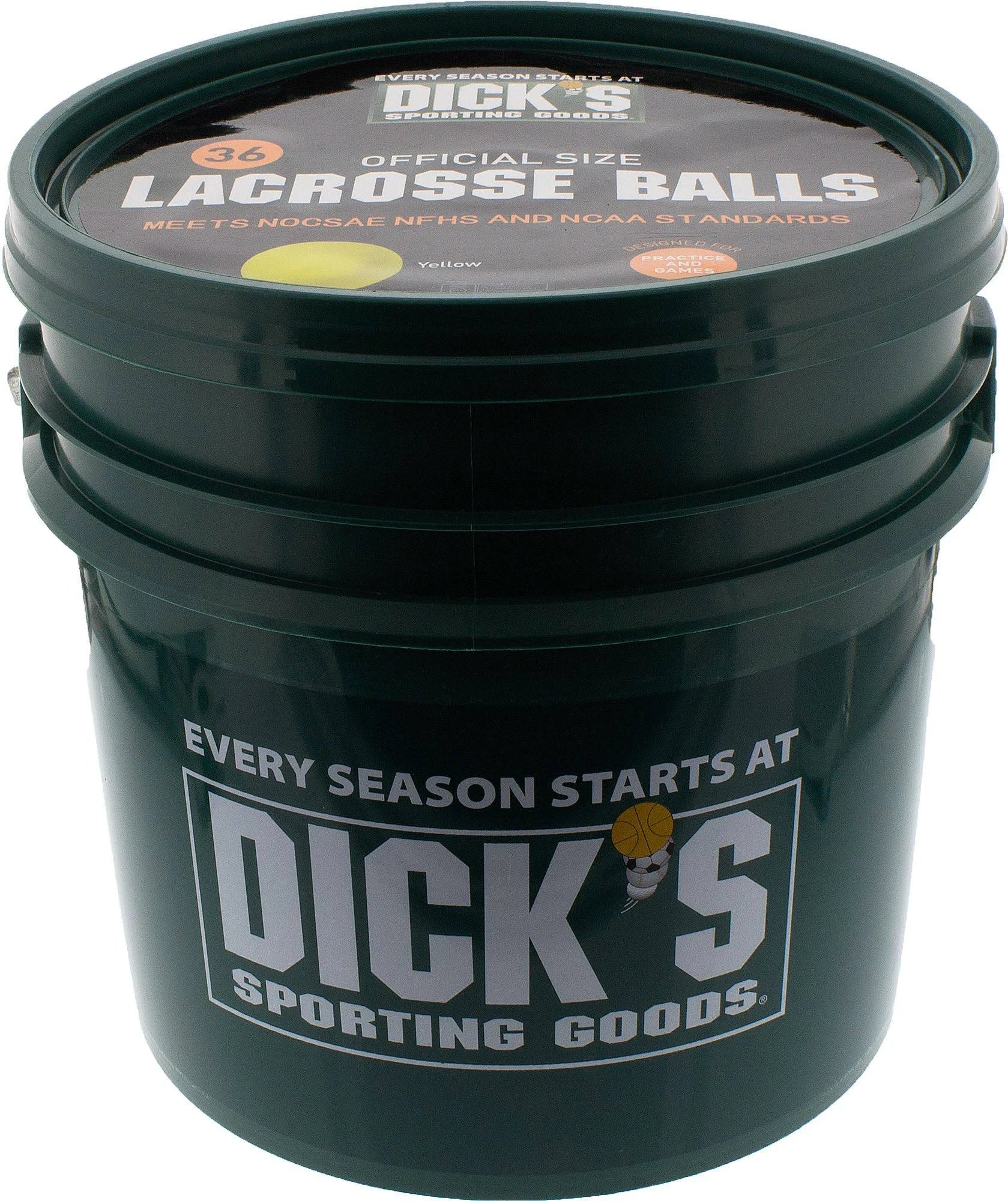 Yellow 36 Pack Lacrosse Ball Bucket U170182