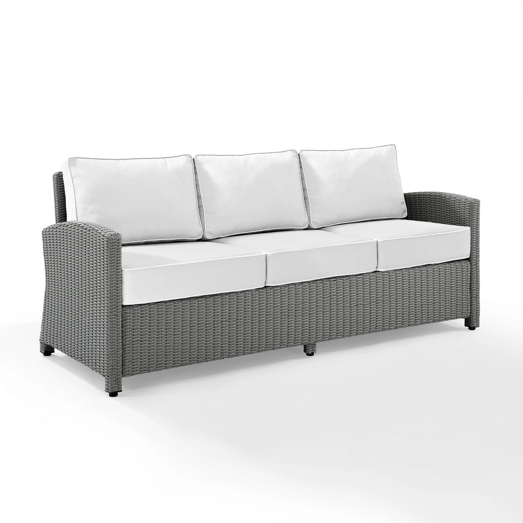 White Wicker Outdoor Sofa P405380
