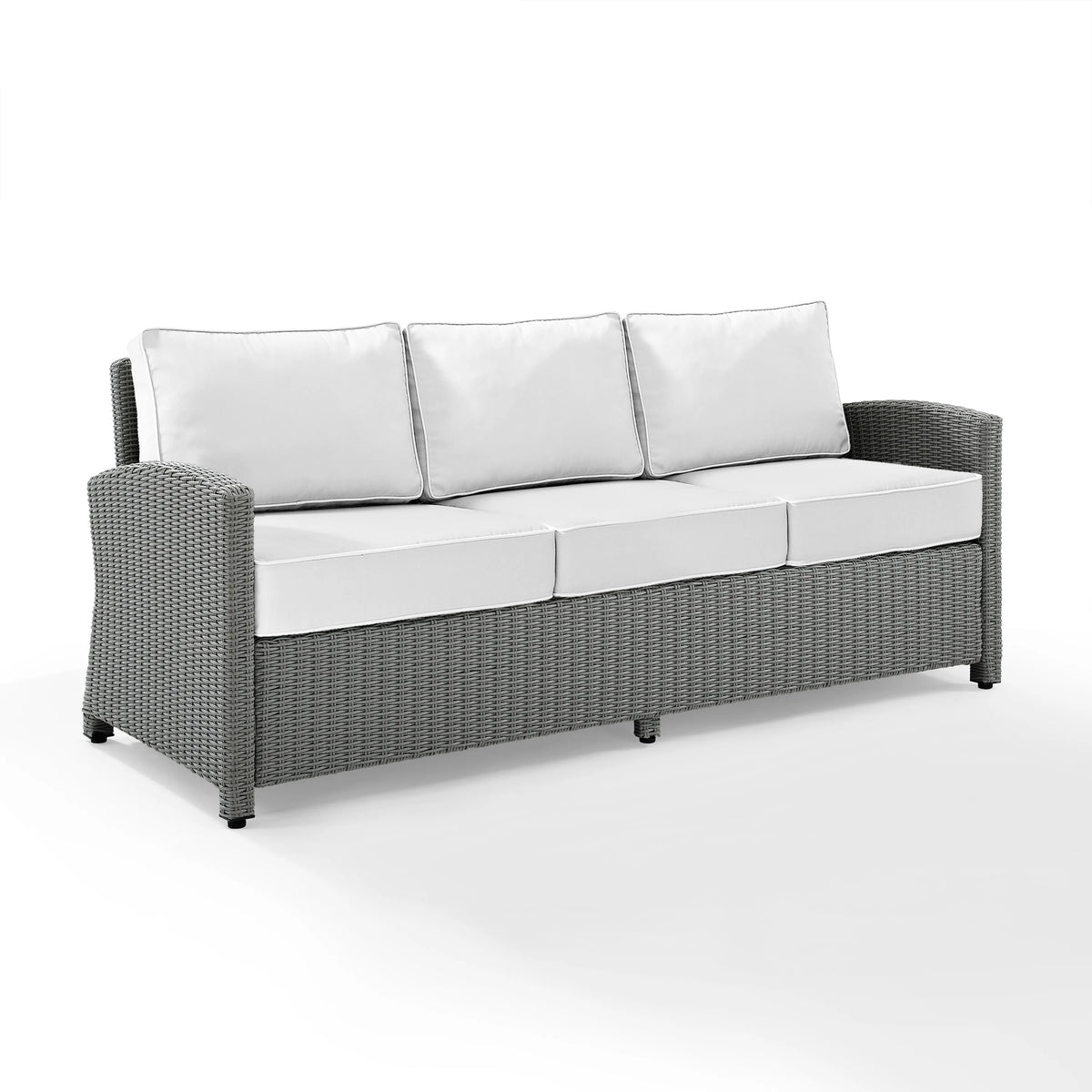 White Wicker Outdoor Sofa P405380
