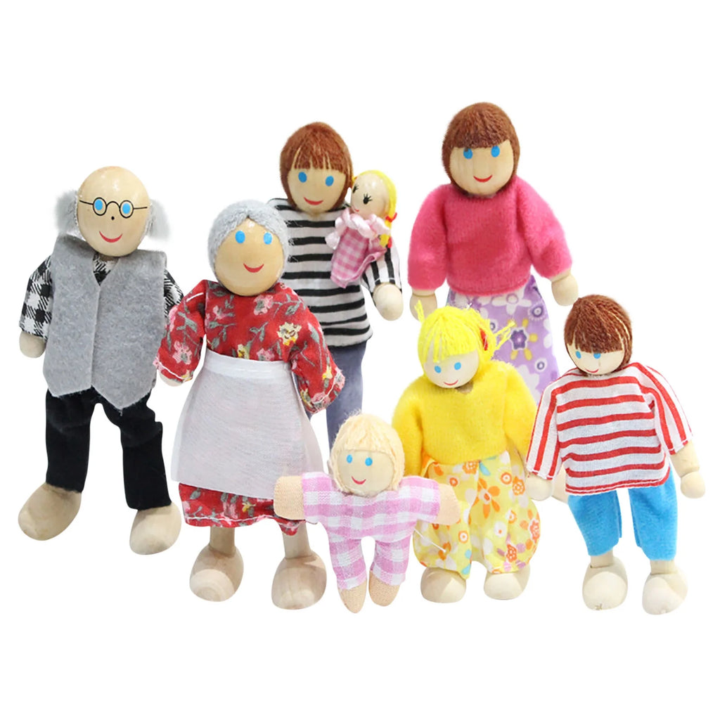 Miniature Dollhouse Accessories 7 People Set Doll Toys C589480