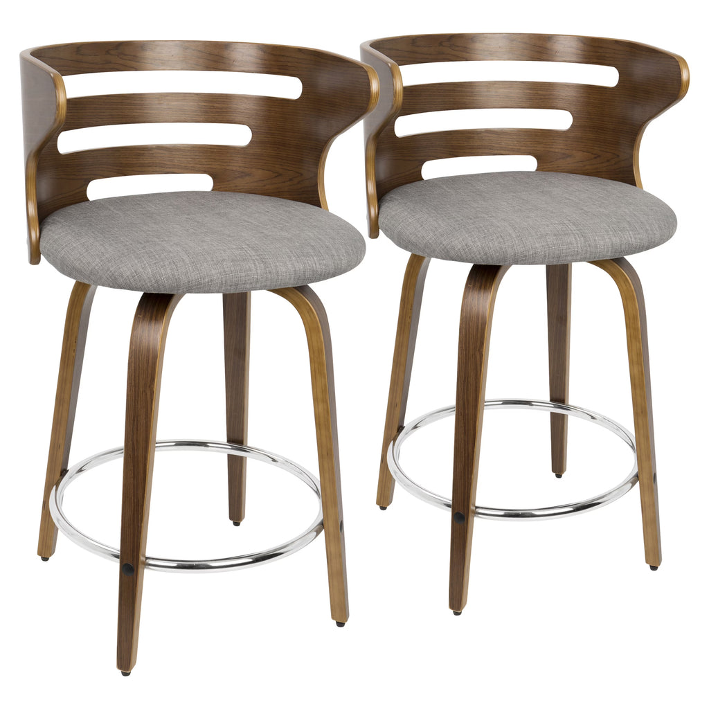 Mid-Century Modern Swivel Counter Stools - Set of 2 F450192