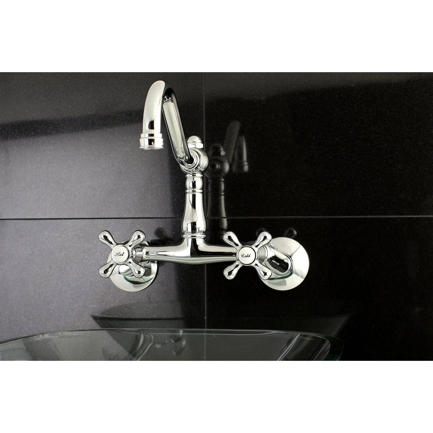 Brushed Brass Adjustable Wall Mount Kitchen Faucet Q7620