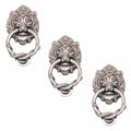 3 Door Knocker Lion Chrome Cast Brass 6 1/4 H x 3 5/8 W U658290