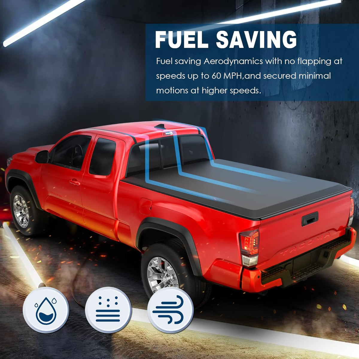 Quad Fold Soft Tonneau Cover Truck Bed Waterproof E309