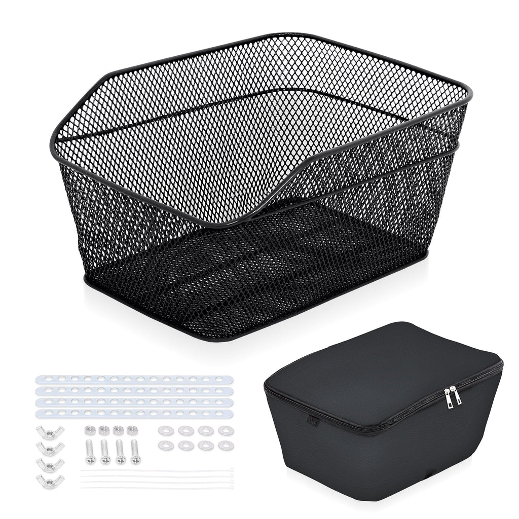 Metal Wire Waterproof Rear Bike Basket 20 L U49693