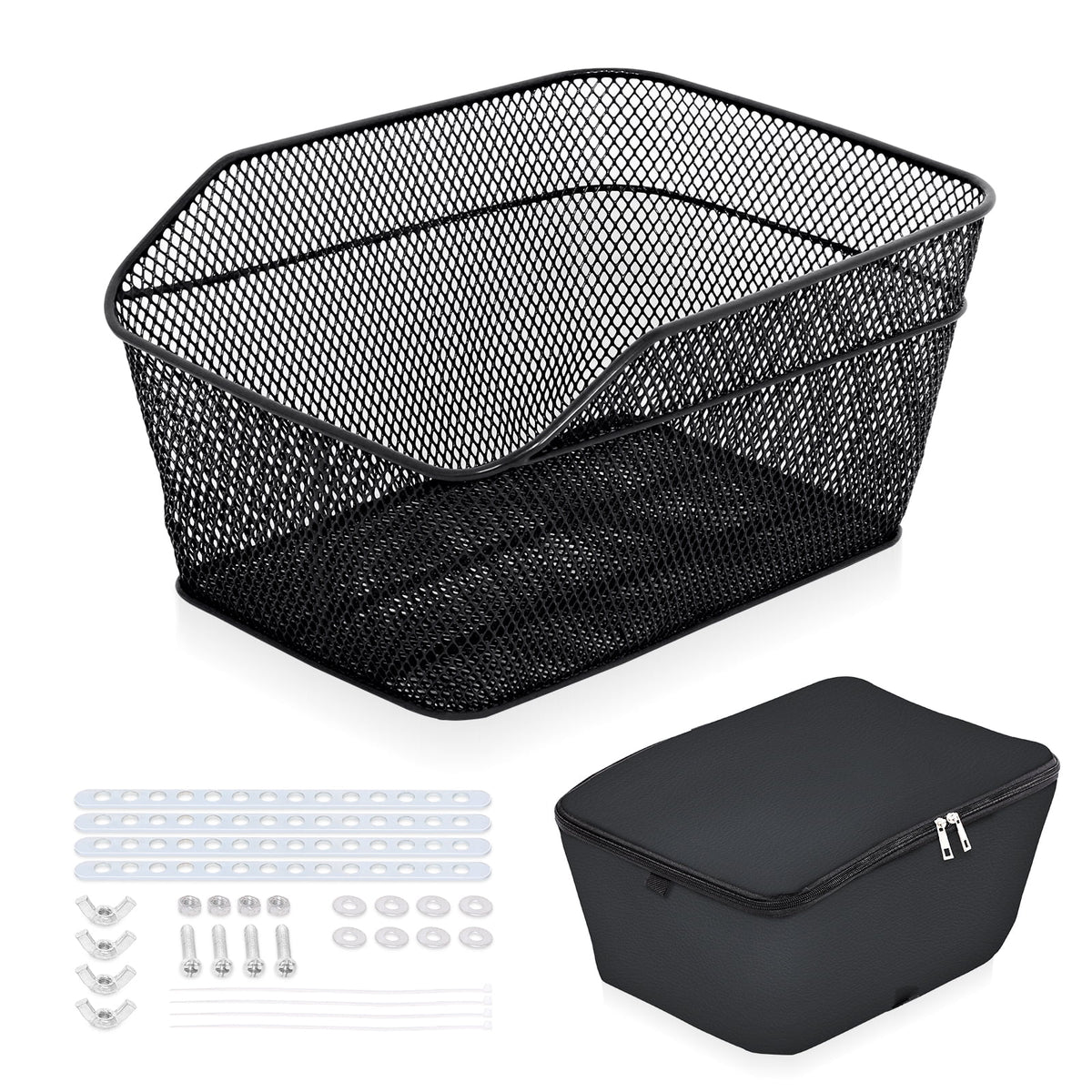 Metal Wire Waterproof Rear Bike Basket 20 L U49693