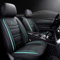 Black-White Leather Car Seat Covers 5 Seats Full Set V196251