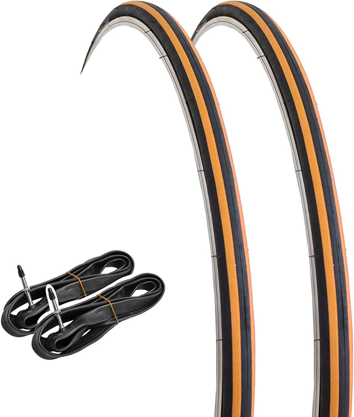 Road Bike Slick Tire 700×23C 2 Tires + 2 Tubes Set M4415