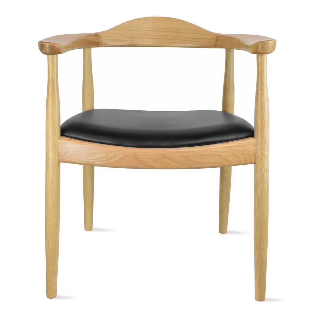 Solid Wood Farmhouse Dining Chair with PU Leather Cushion Seat Y68437