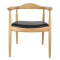 Solid Wood Farmhouse Dining Chair with PU Leather Cushion Seat Y68437