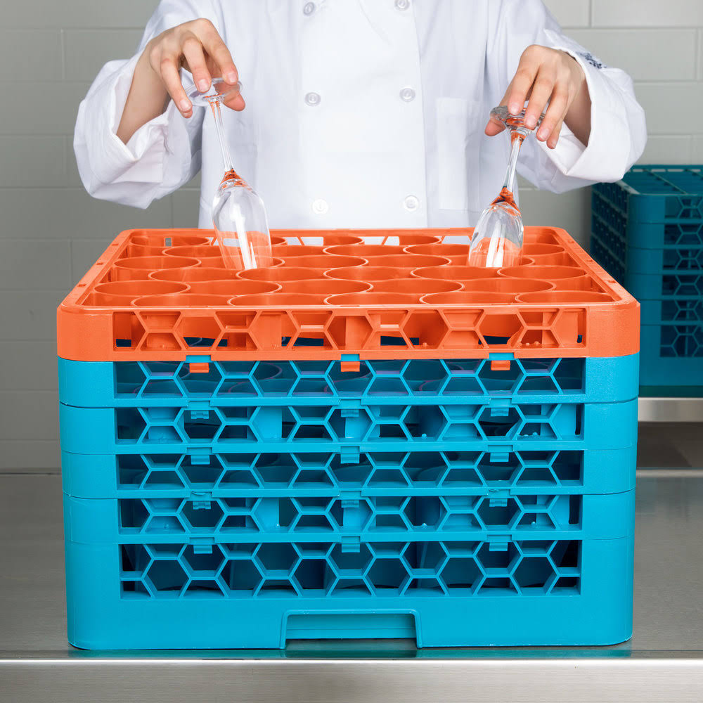 Orange Color-Coded Glass Rack with 5 Extenders P68764
