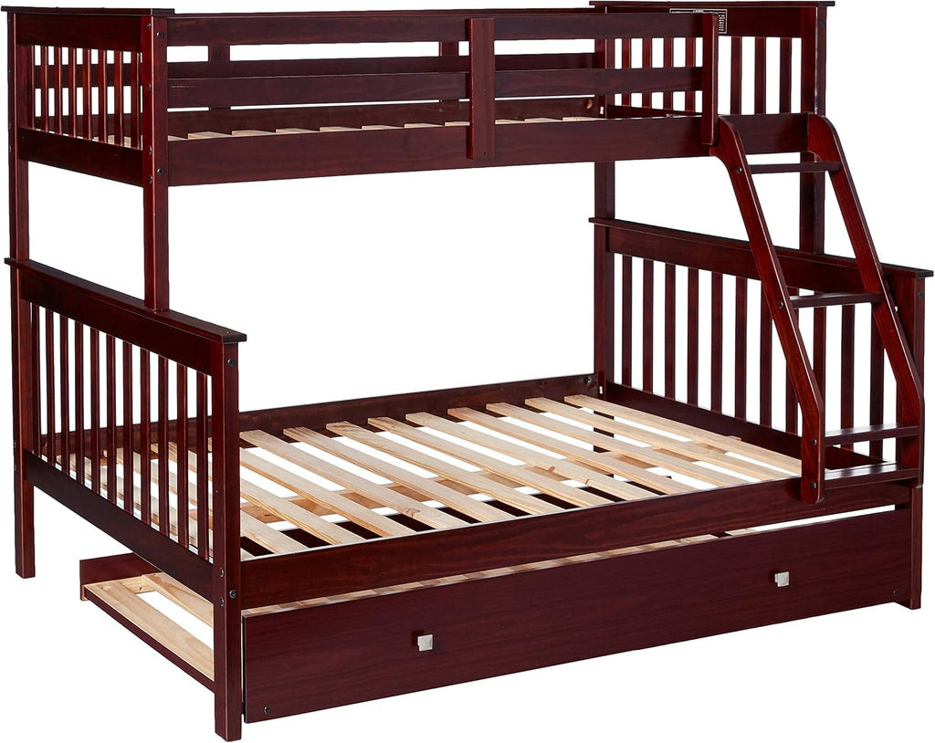 Mission Bunk Bed, Full/Full, Dark Cappuccino/White V481387