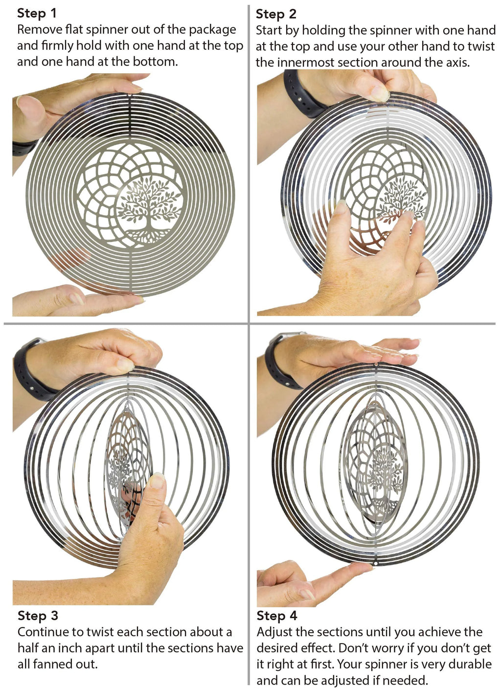 Tree of Life Dreamcatcher Kinetic Wind Spinner Outdoor Metal Hanging Spinners Large 3D Garden Art Wind Sculpture S3506