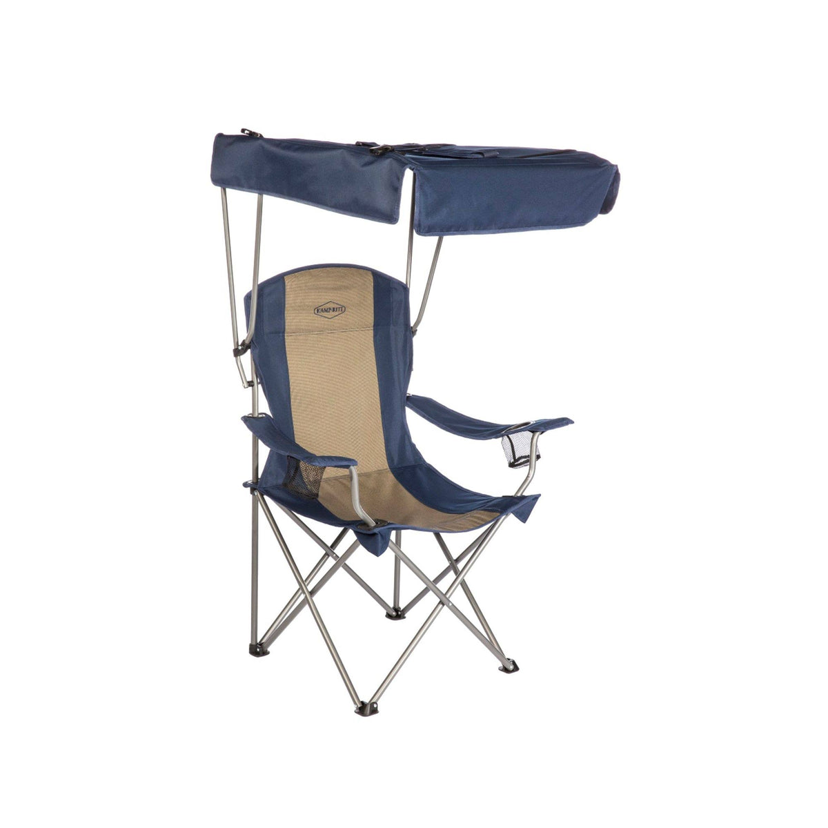 Blue and Brown Camping Chair with Shade Canopy P931014