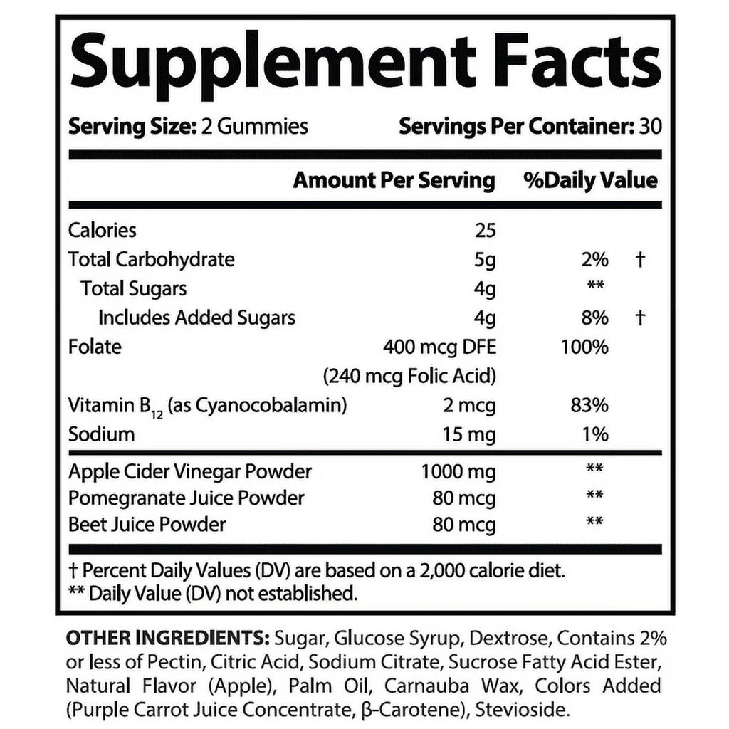 2 Pack Keto ACV Gummies 1000MG Dietary Supplement 120 Gummys Q1669