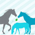 Blue Horses Canvas Art Q89086