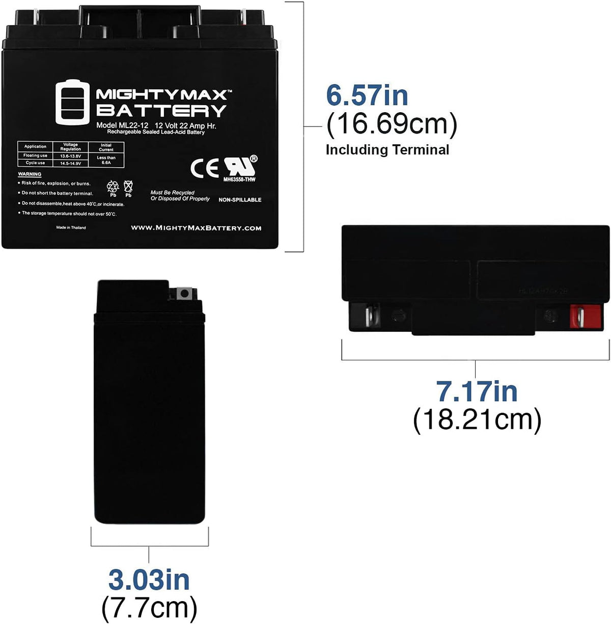 12 Volt 22 AH SLA Battery Pack of 2 D846