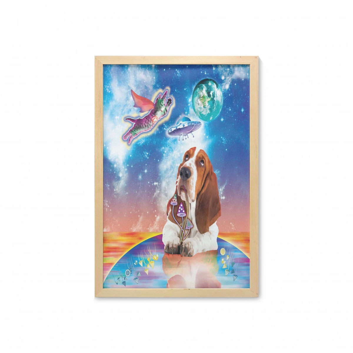 Multicolor Printed Fabric Wall Art with Frame, 23" x 35" W27001