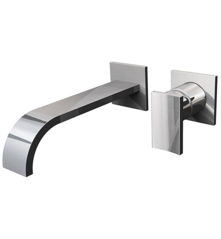 Polished Chrome Single Handle Wall Mount Widespread Bathroom Sink Faucet Trim Only S779