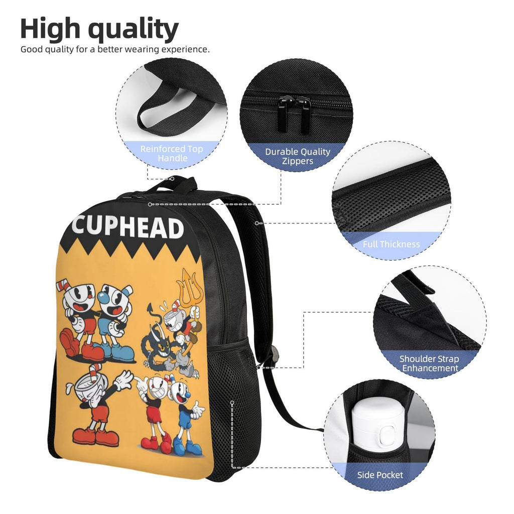 Cuphead Mugman Brothers Backpack Lightweight Daypack H7020