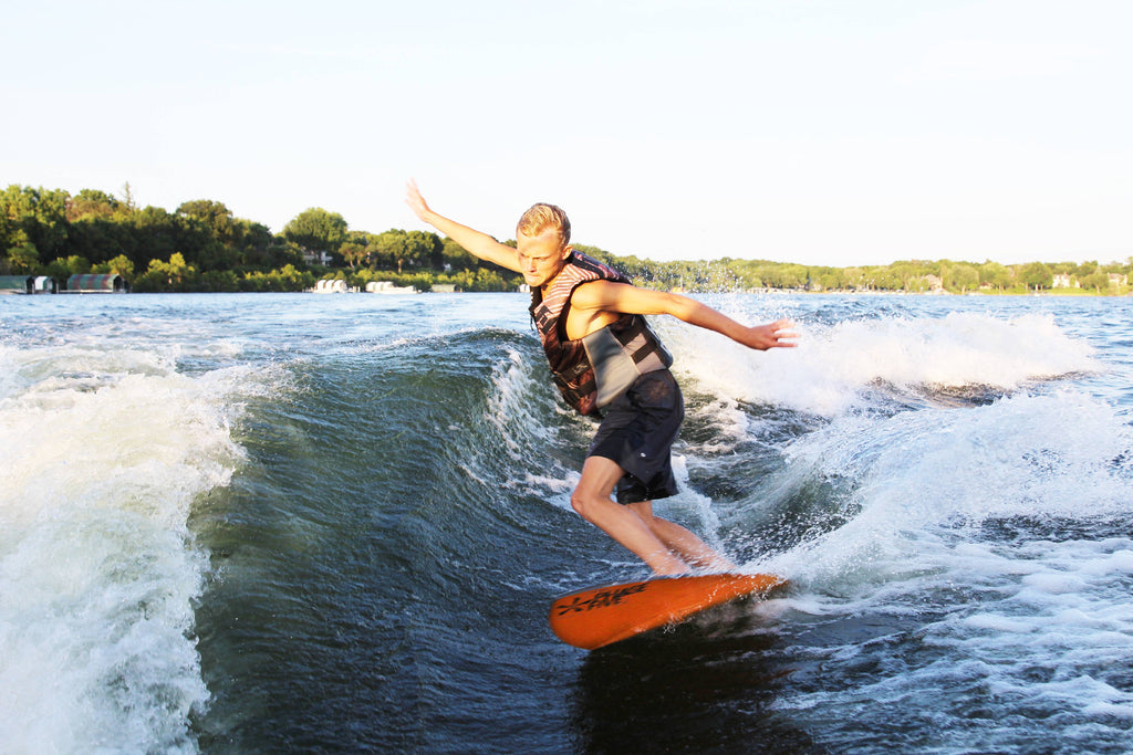 Silver/Blue Wakesurf Shaper with Storage Tote X419230