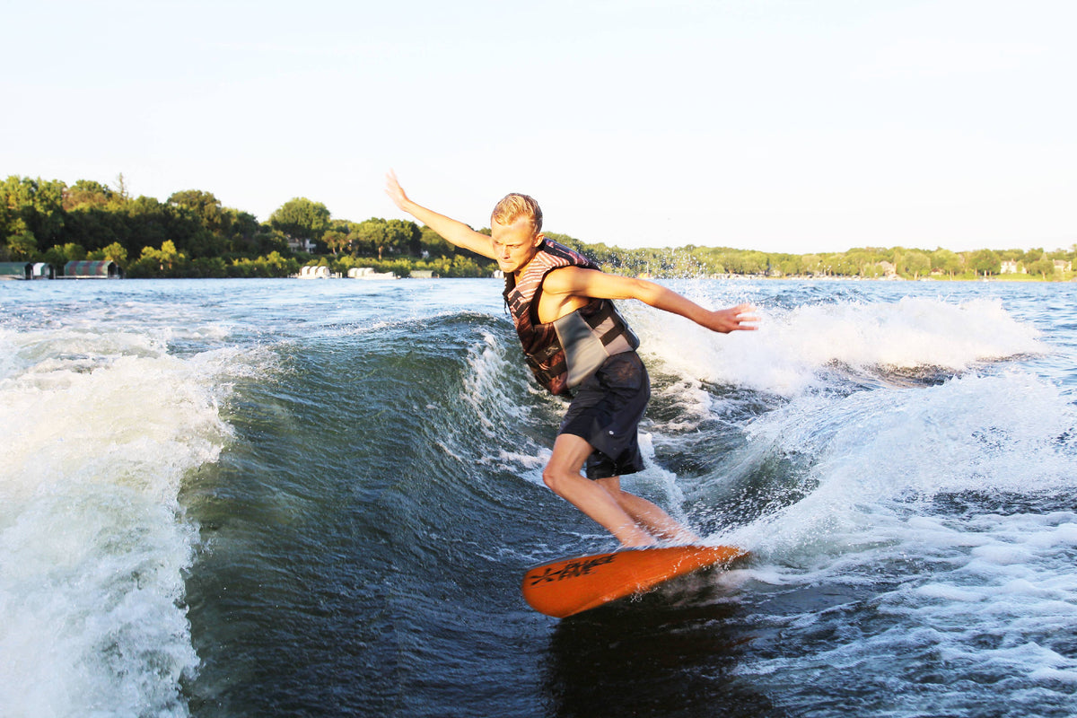 Silver/Blue Wakesurf Shaper with Storage Tote X419230