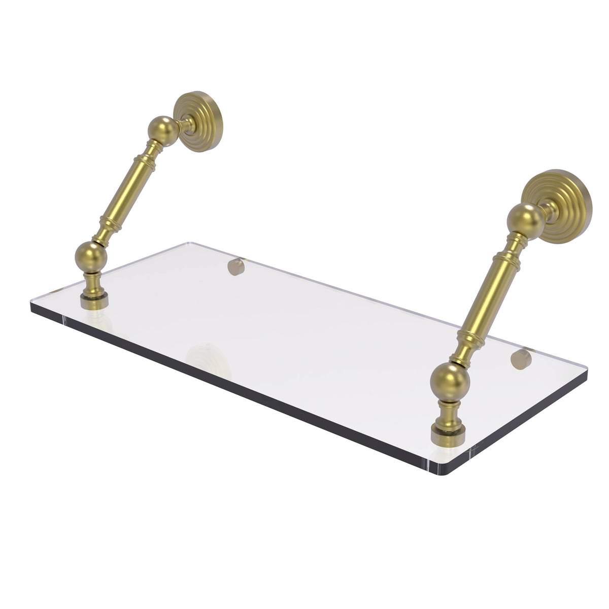 18 in. Floating Glass Shelf Satin Brass C3701