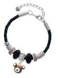 Fimo Clay Teddy Bear Celtic Knot Leather Bead Bracelet, 7"+2" Extender S365063