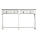 White Console Table with Drawers and Shelf M76174