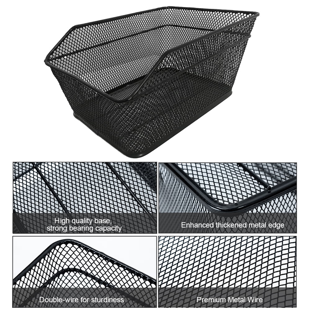 Metal Wire Waterproof Rear Bike Basket 20 L U49693