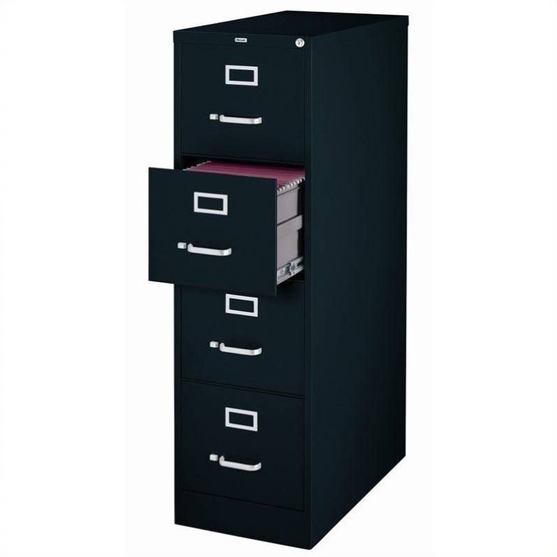 2 Drawer File Cabinet and 4 Drawer File Cabinet in Black C9093