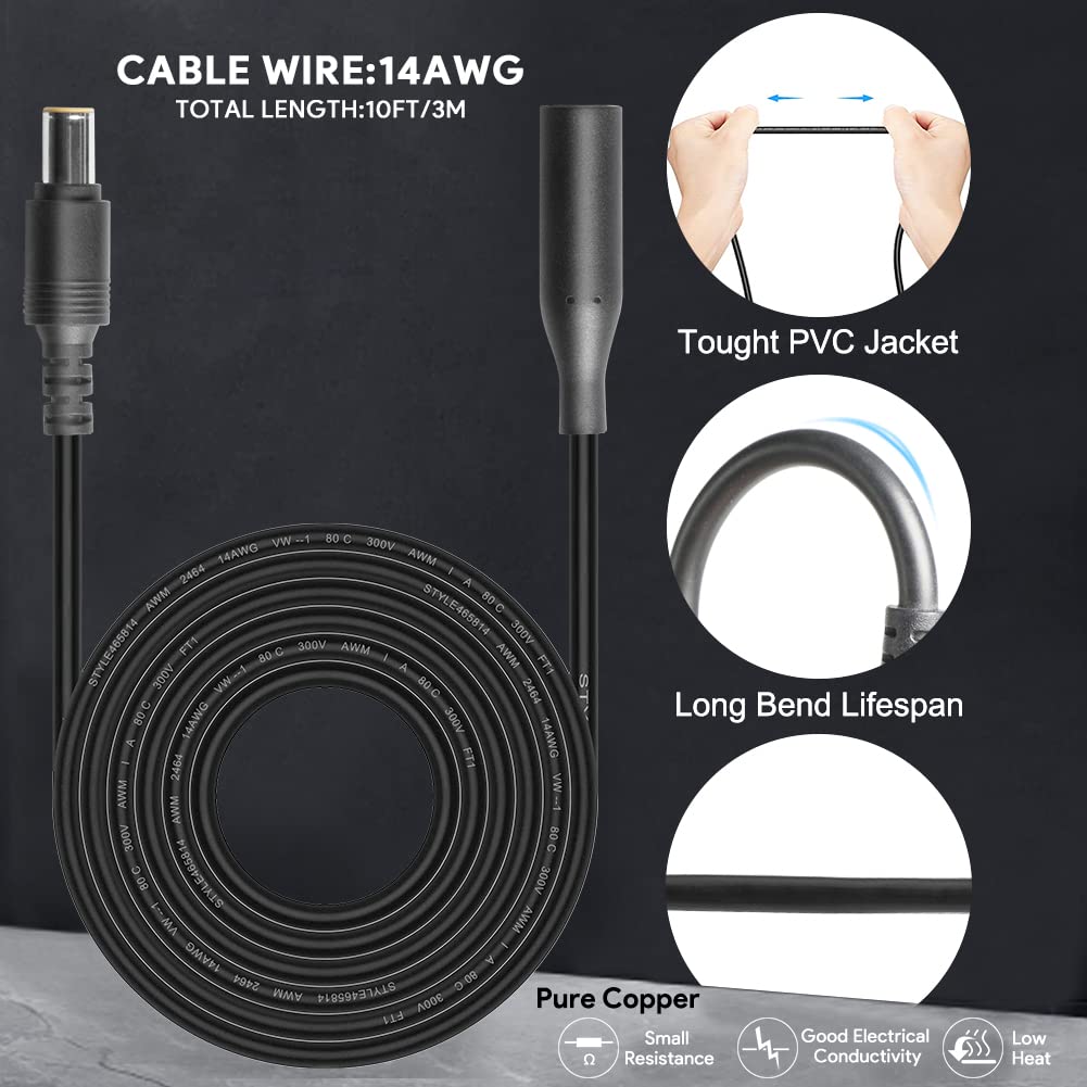 8mm DC Power Plug 10Ft Extension Cable Q275
