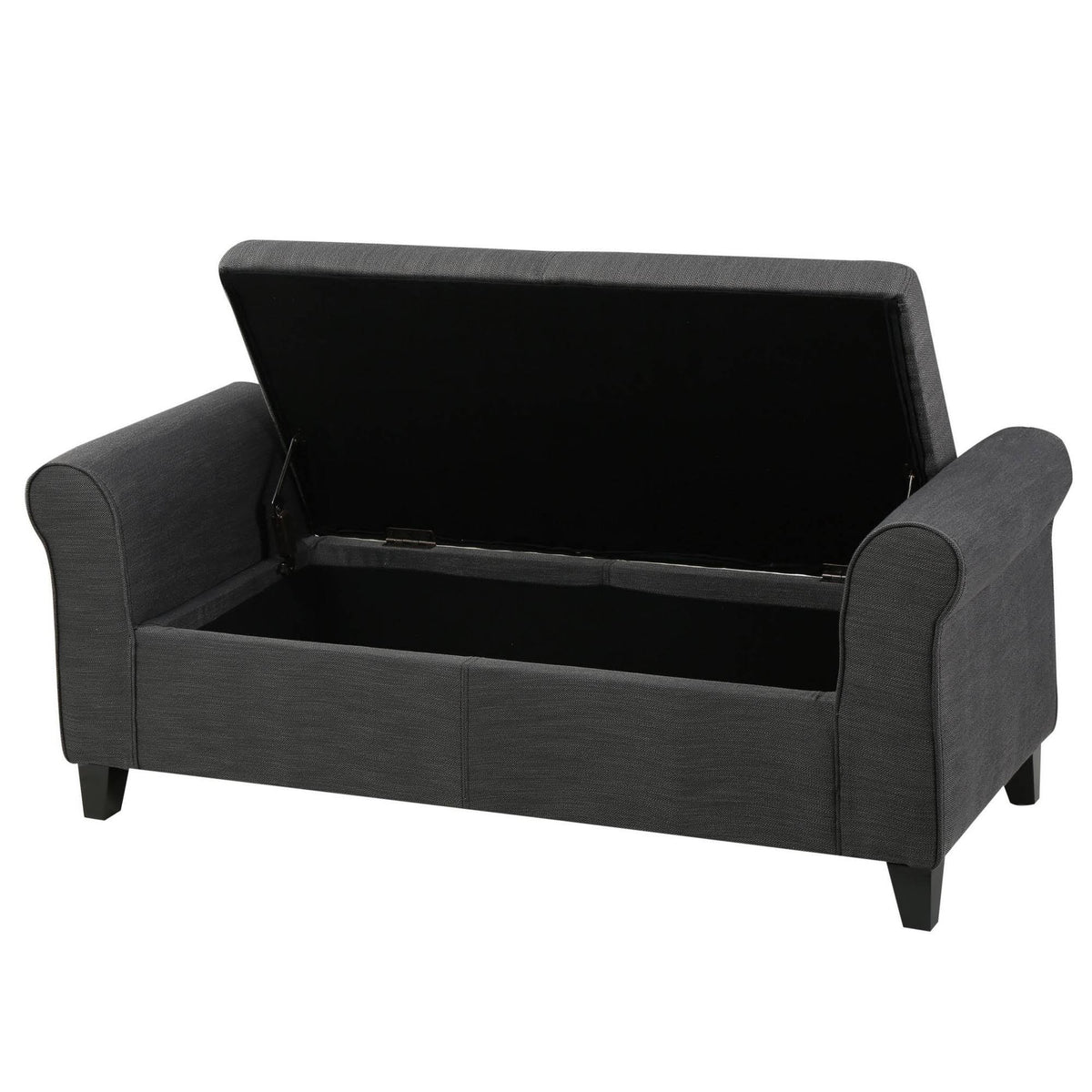 Grey Fabric Storage Ottoman Bench G2828