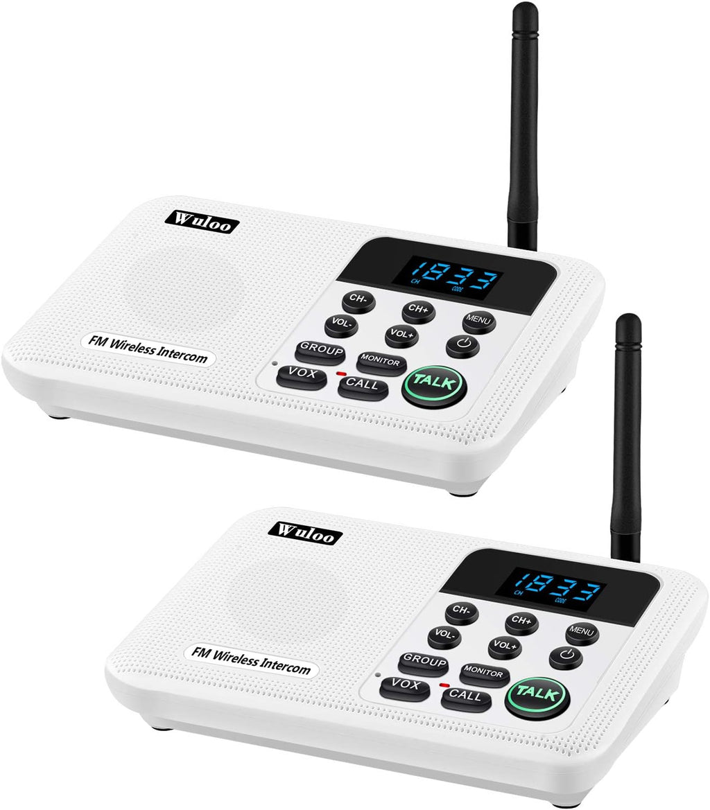 Black Wireless Intercom System 2 Stations 1 Mile Range 22 Channel B857395