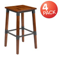 4 Pack Backless Wood Barstool U3228