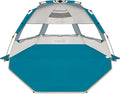 5-6 Person Beach Tent UPF 50+ Sun Shelter Silver N601508