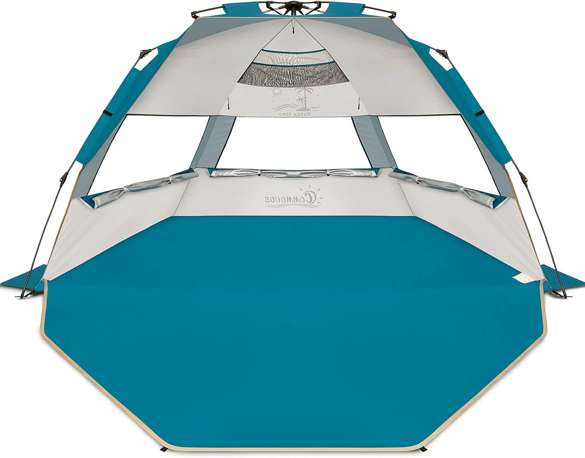 5-6 Person Beach Tent UPF 50+ Sun Shelter Silver N601508