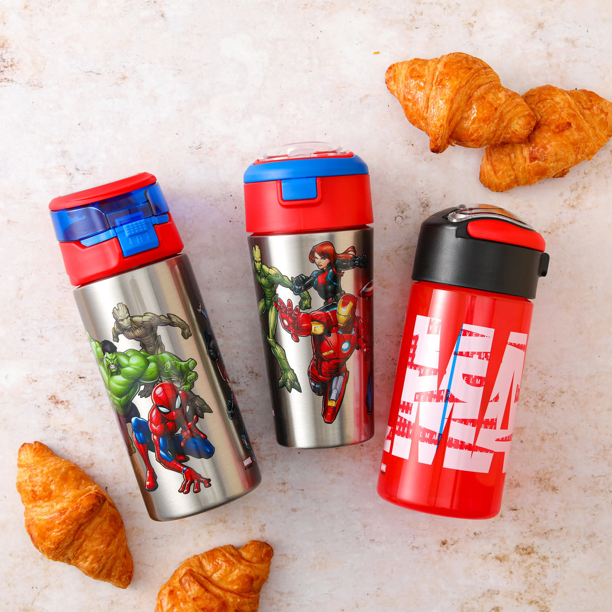 12 oz. Stainless Steel Kids Water Bottle with Push-Button Flip Lid B955