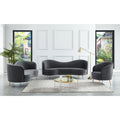 Gray Velvet 3-piece Living Room Set W71209
