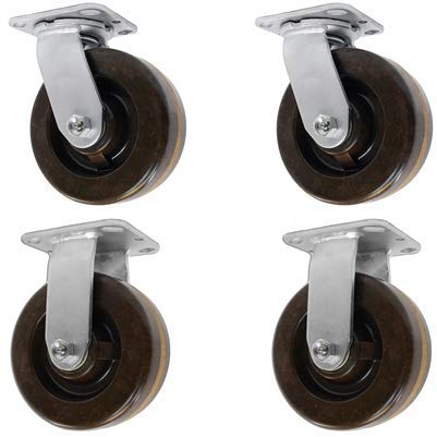 4 X 2 High Temperature Phenolic Wheel, 2 Swivel & 2 Rigid, 2,400 LBS Capacity Per Set of 4 S310