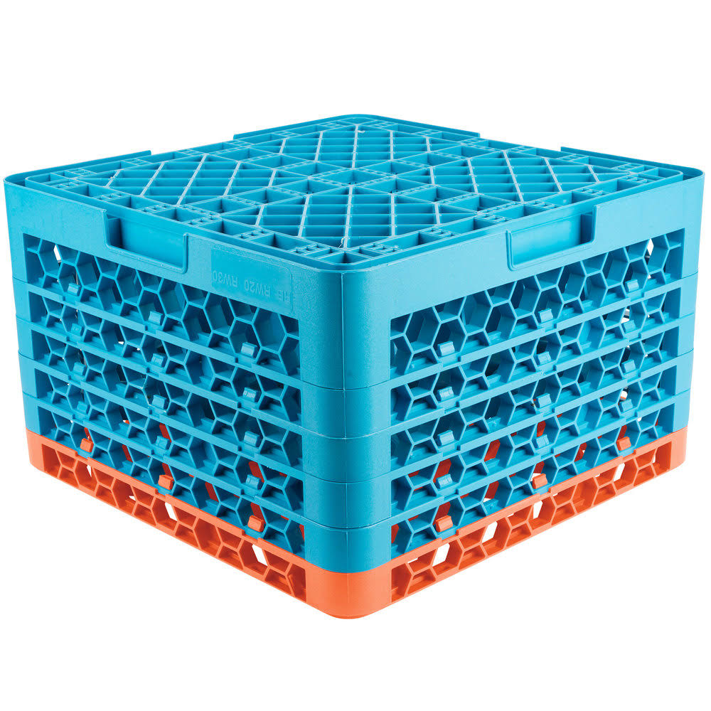 Orange Color-Coded Glass Rack with 5 Extenders P68764